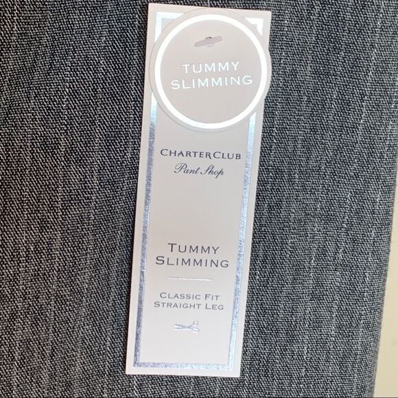 NWT Charter Club Tummy Control Gray Straight Leg Pants Sz 6 - Picture 7 of 11